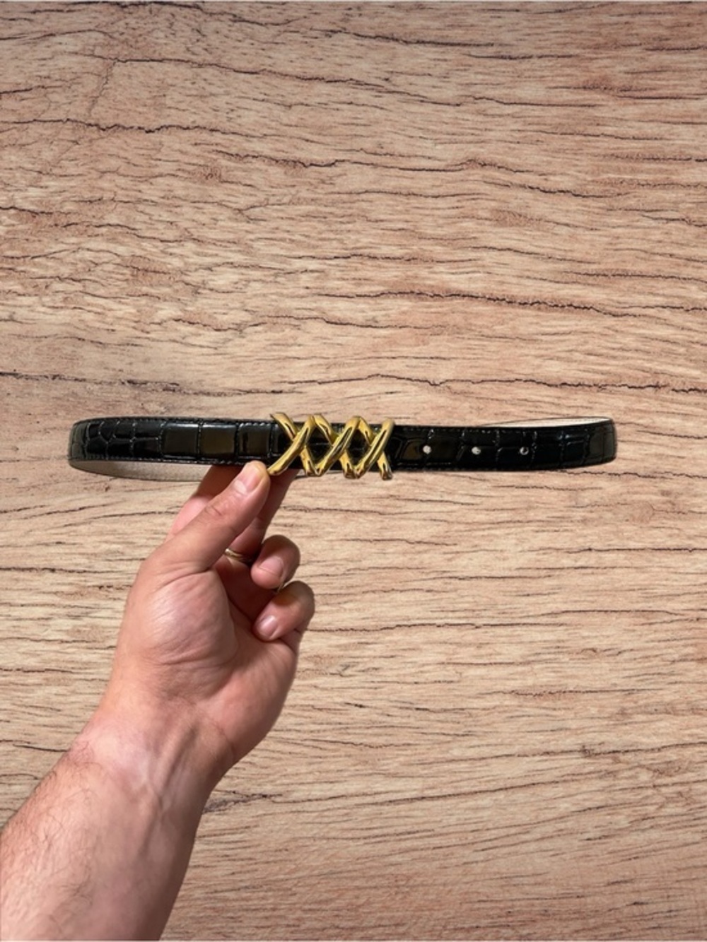 Amiee Lynn Italian Croc Genuine Leather Belt
